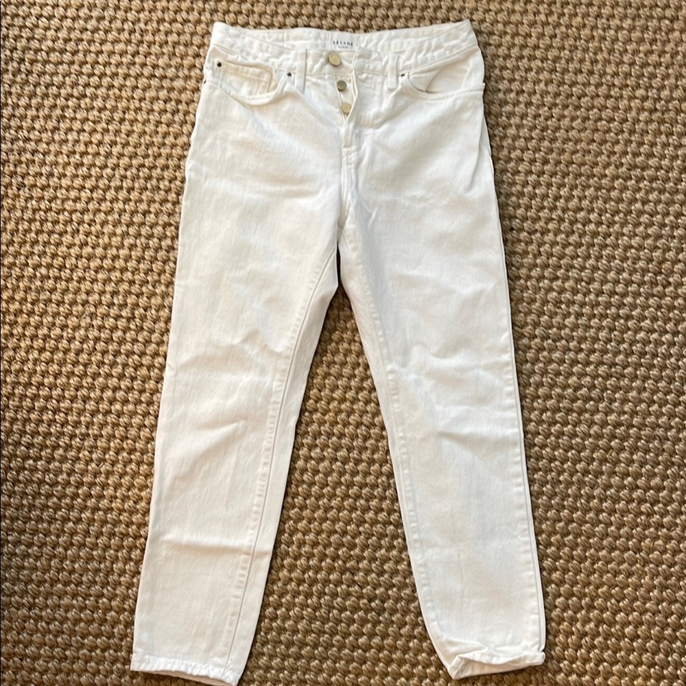 Sezane White Straight Leg Jeans